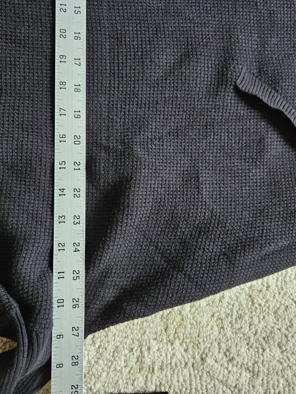 Planet by Lauren G Waffle Knit Cowl Neck Kangaroo Pocket Shirt Sweatshirt O/S - Picture 5 of 9